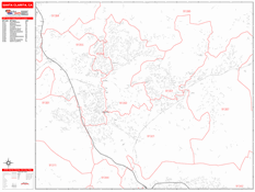 Santa Clarita Digital Map Red Line Style